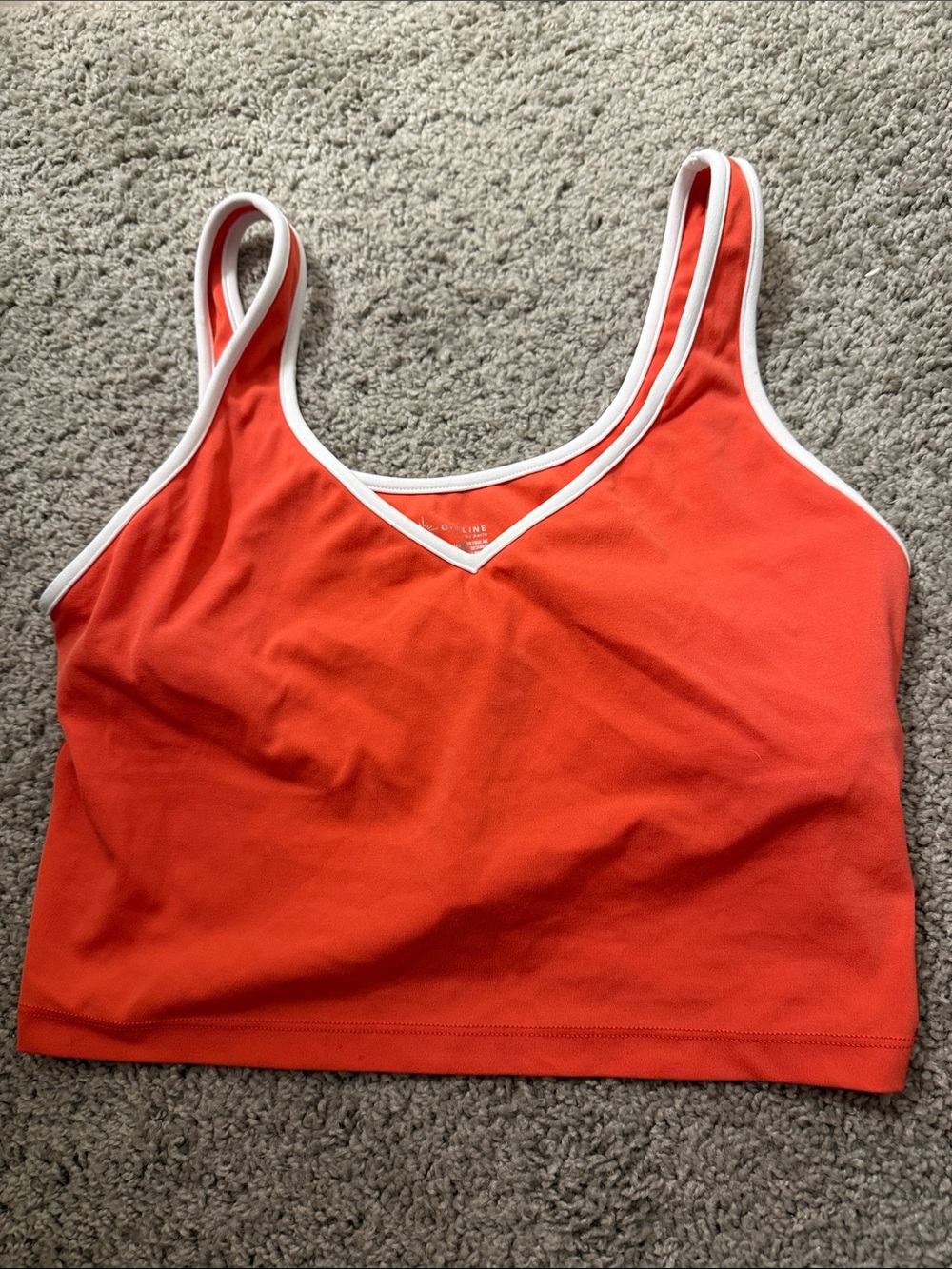 aerie Orange/red Tank Top with White Trim